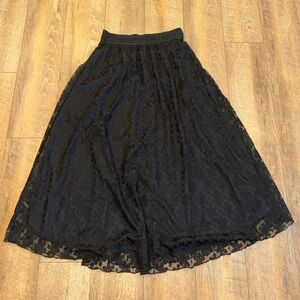 LuLaRoe Maxi Women’s Black Lace Long Skirt Size Medium